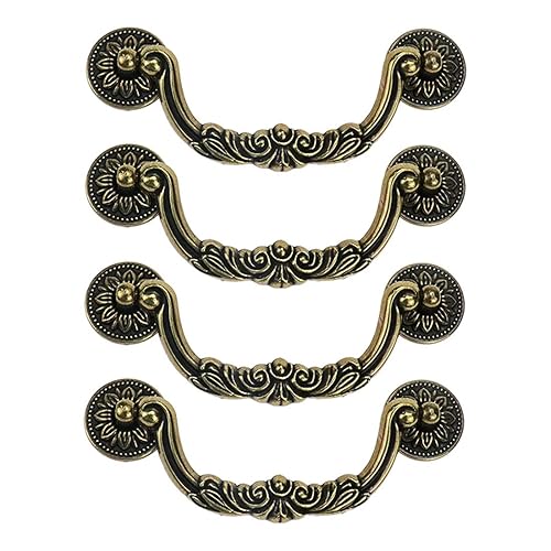 Geesatis 4 Pack Antique Bronze Drawer Pulls - 5" Hole