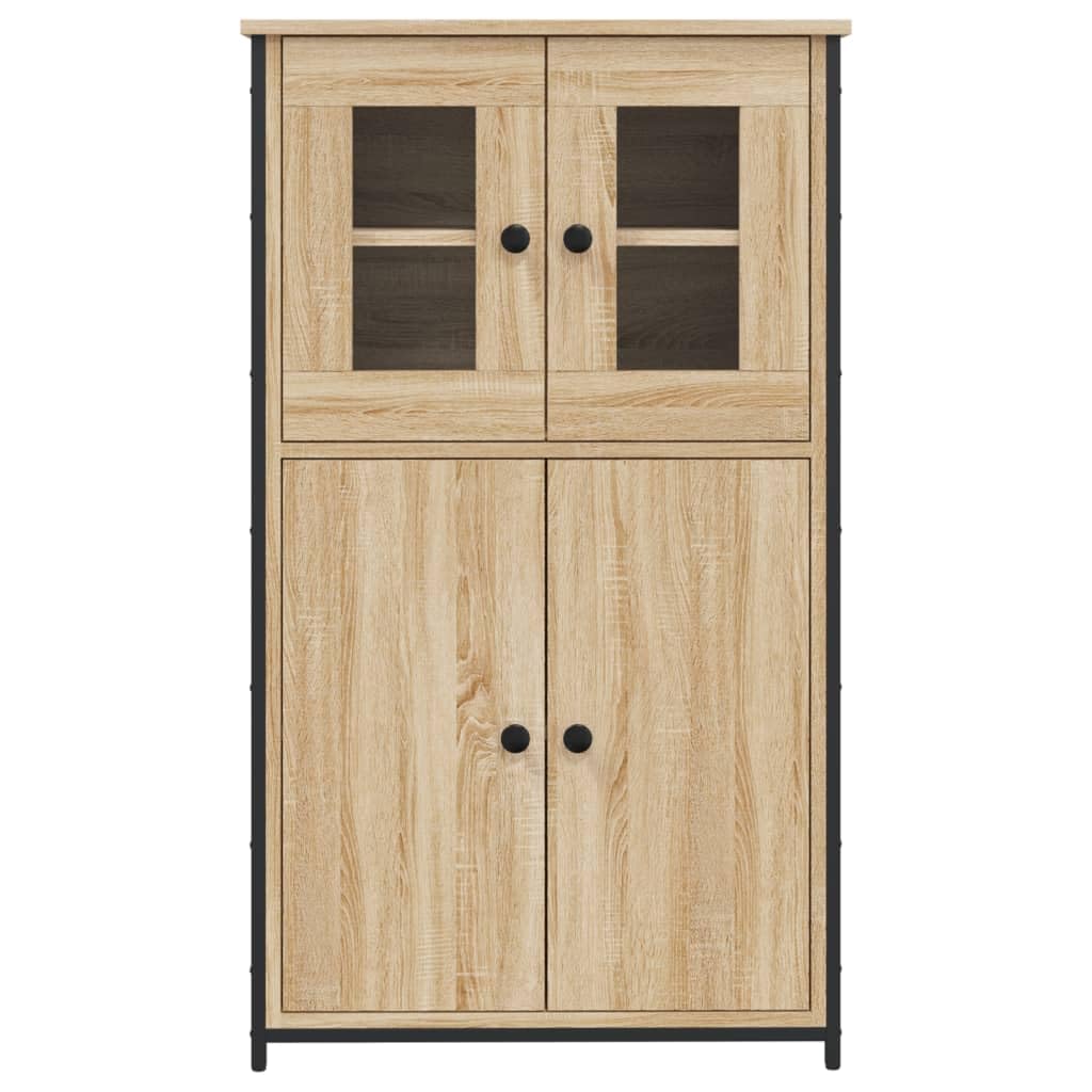 vidaXL Aparador Alto, Alacena con Puertas Estantes, Armario Consola, Aparador Auxiliar para Salón Hogar, Madera Contrachapada Roble Sonoma