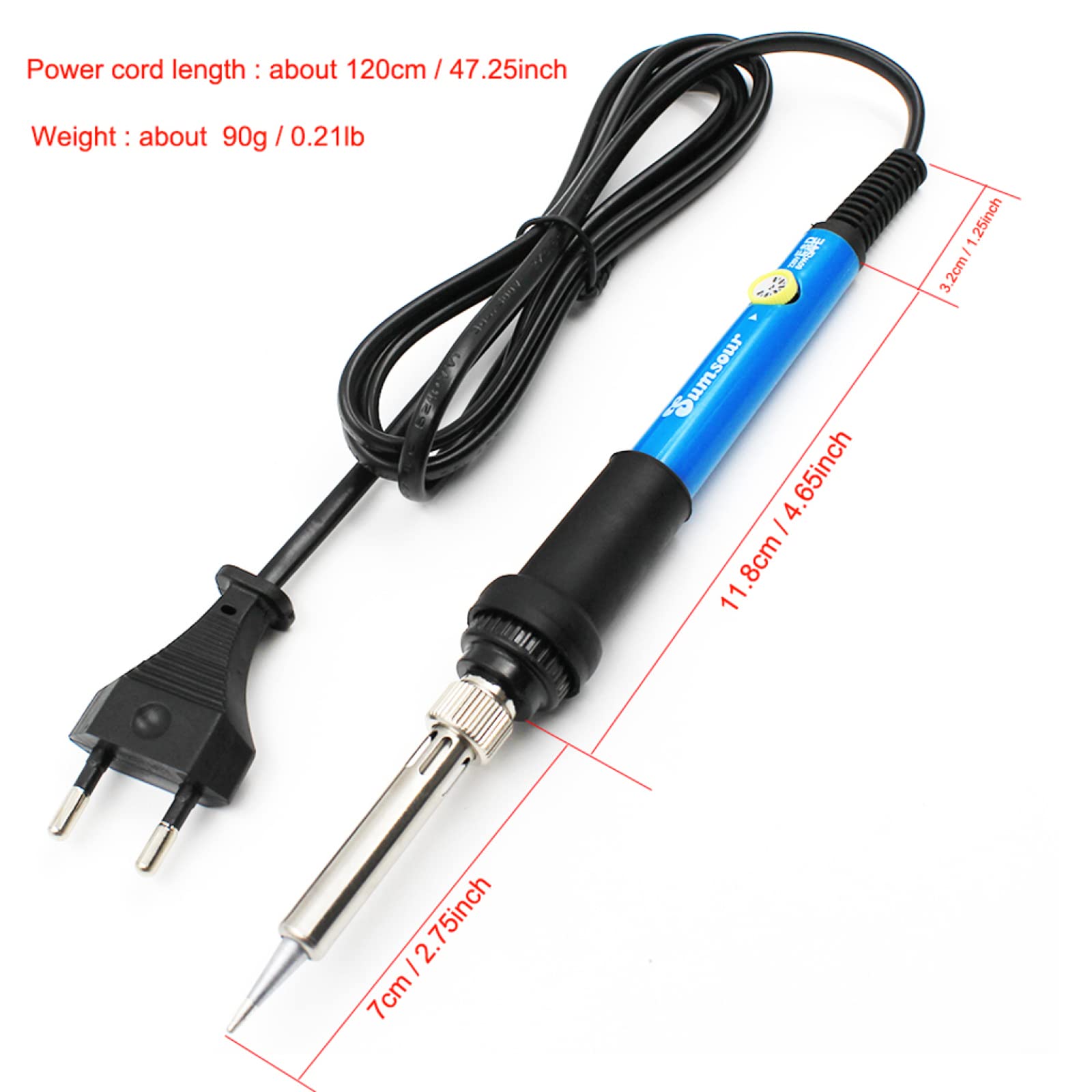 Kit De Soldador Eléctrico De Temperatura Ajustable De 60 W, Herramienta De Reparación De Soldadura Portátil, Puntas De Pistola De Soldar, Alambre De Soldadura, Esponja, Soporte para Soldador