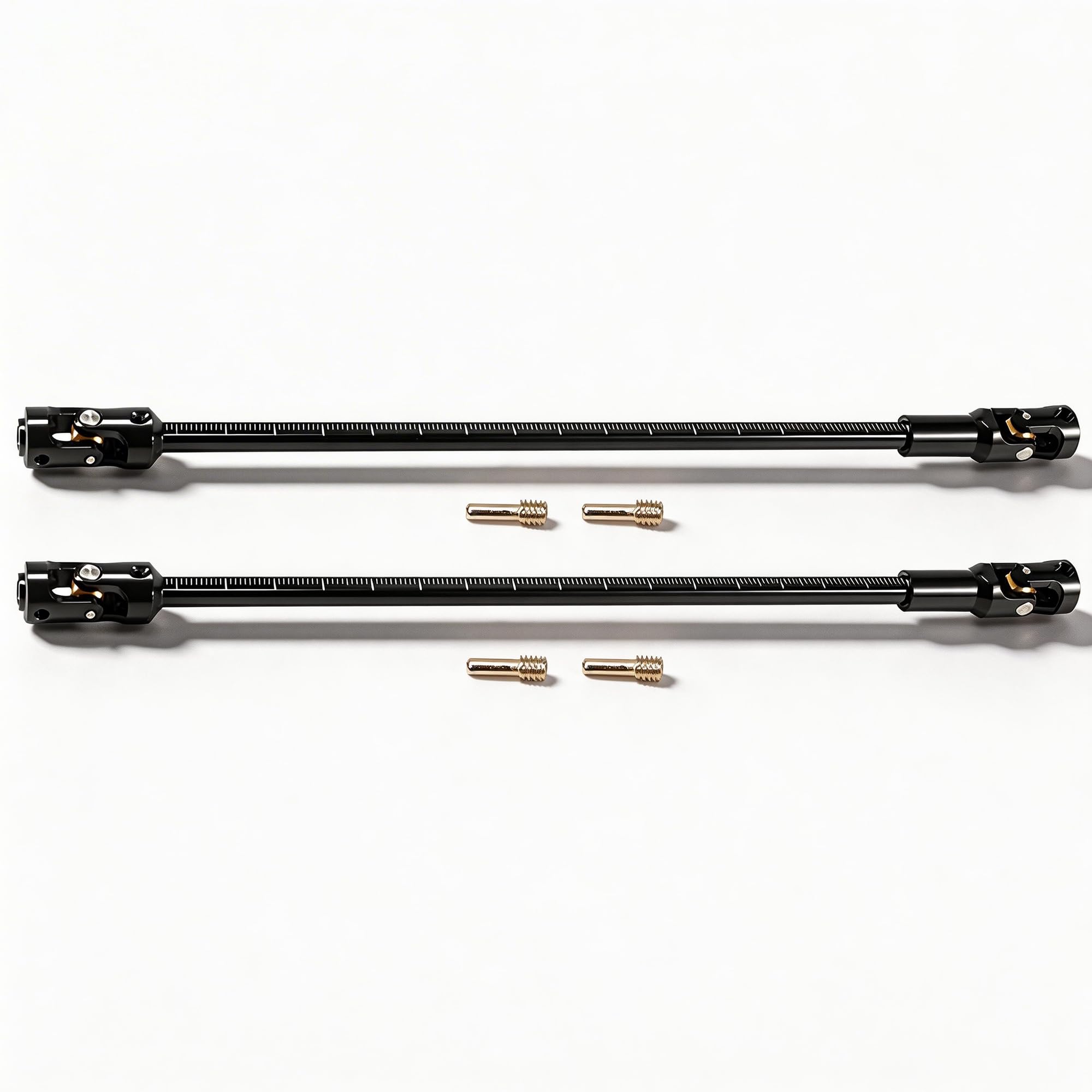 1/10 RC Drive Shaft, Kit for TRX4 TRX6 SCX10 Capra, 68-229mm Cut-to-Length Stainless Steel Driveshaft, 2PCS CNC Machined Universal Joint Shafts with M4 Screws (Black)
