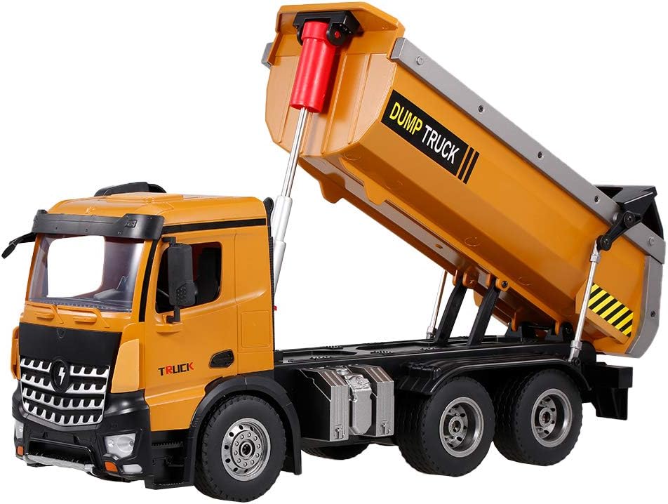 Wltoys 14600 RC Dump Truck Remote Control Truck 1/14 Scale 2.4Ghz RC Construction Vehicle Toy with LED Lights and Simulation Sound Compatible with Kids