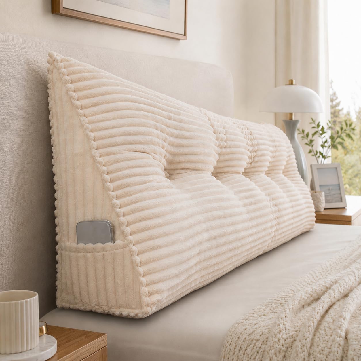 AZMAHT Wedge Reading Pillow Back Support Cushion Large Headboard Lumbar Rest