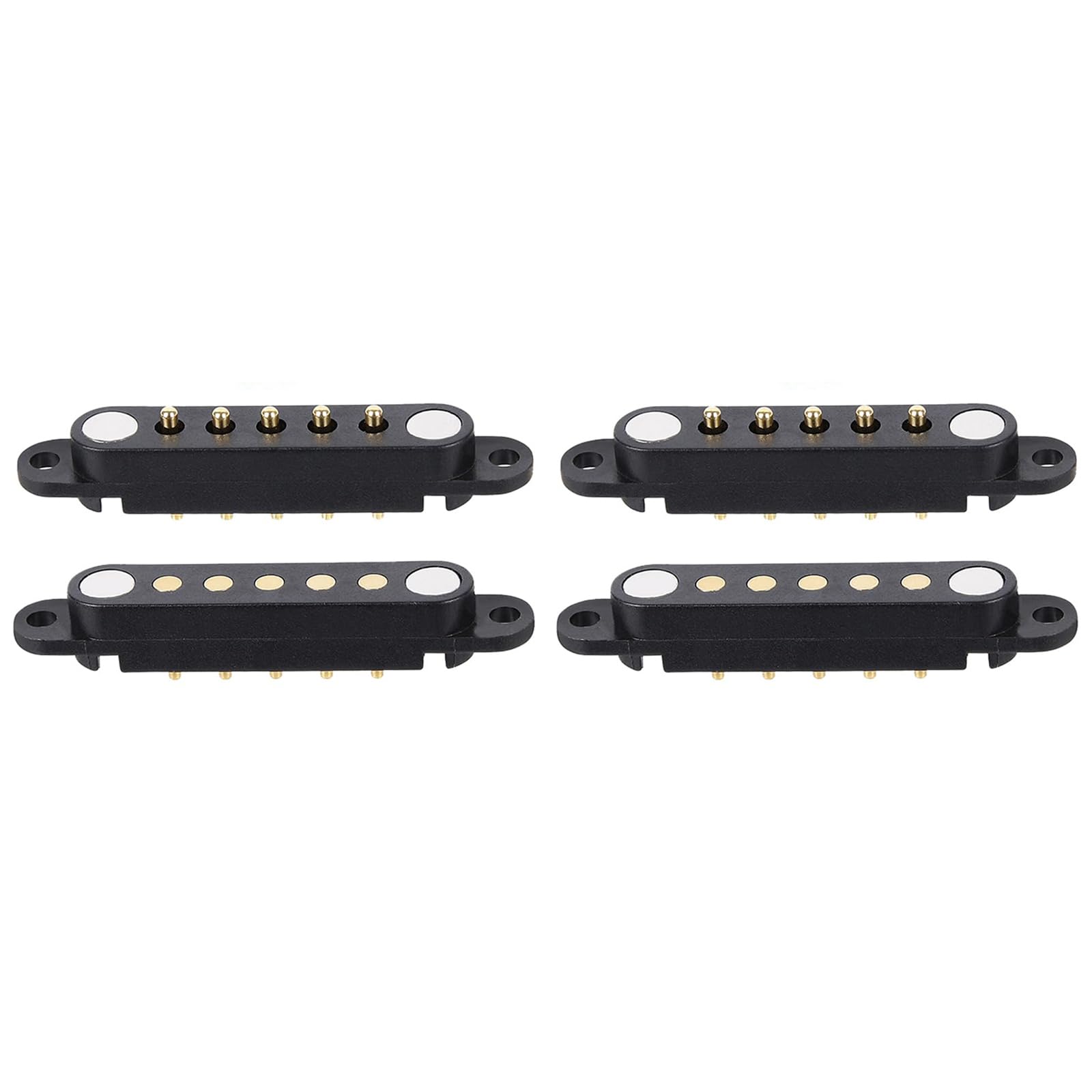 2 Pair 2/3/4/5/6/7/8Pin Magnetic Pogo Pin Connector with Positioning Hole, Male+Female 2.54MM Spring Loaded Pogopin Connector DC Power Charge Probe Socket (5Pin)