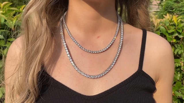 Watch 5A Cubic Zirconia Tennis Necklace on Amazon Live