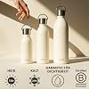 Qwetch - Water Bottle 600 ml Stainless Steel Sand Active - Thermos Flask Made from 90% Recycled Stainless Steel - 24 Hours Cold & 12 Hours Hot - Insulated Flask Leak-Proof BPA-Free and Compact