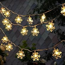 Schneeflocke Lichterketten, 6M 40 LED Batteriebetriebene Lichterkette Weihnachten,Weihnachtsdeko Lichterkette 8 Modi, Wasserdicht Außen Innen Lichterketten für Schlafzimmer, Hochzeit, Weihnachten