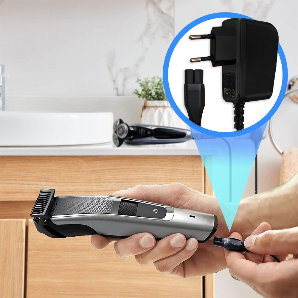 Anakel Home Caricabatterie per rasoio elettrico Philips OneBlade, modelli HQ HS HC RQ AT PT MG BT BG | 15 V, 5,4 W, 350 mAh, colore: nero