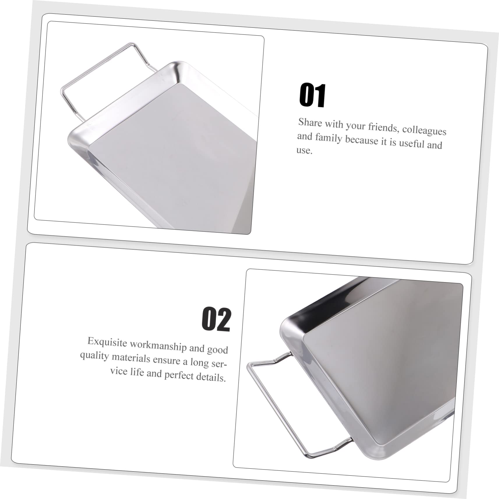 BESPORTBLE Grill Pan for Stovetop Multi-Purpose Grilling Tray Non-Stick BBQ Plate Cooking Grill Plate Stainless Steel