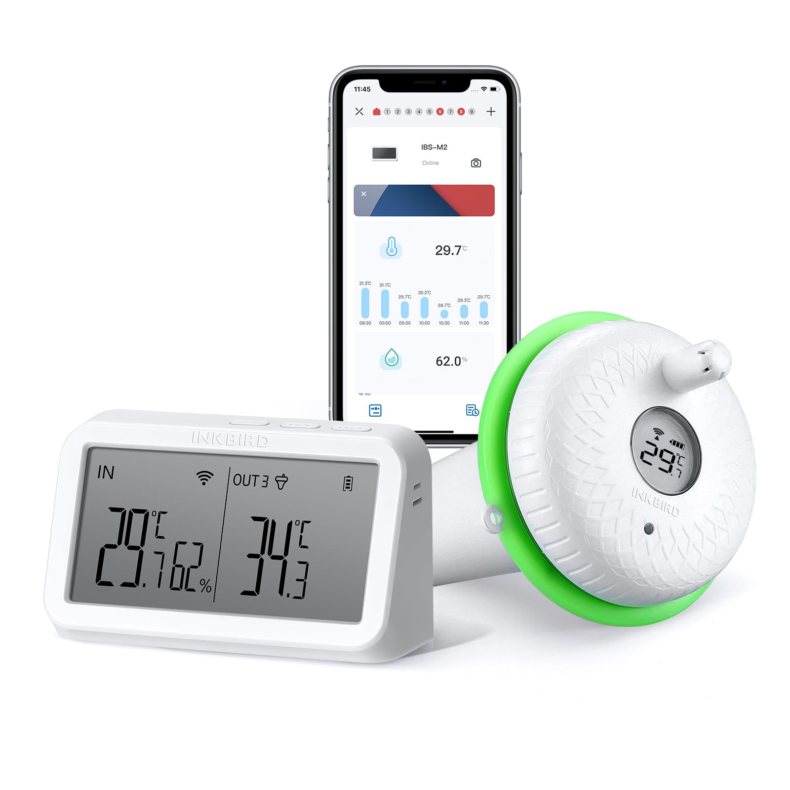Inkbird Thermomètre Piscine WiFi avec Passerelle
