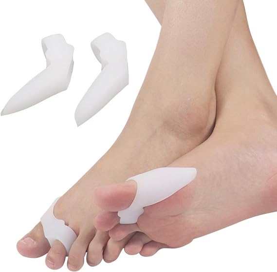 Halluks Valgus İçin, Ayak Başparmak Duruş Düzeltici, Rahatlatıcı, Ayırıcı, Sürtünme Engelleyici, Yastıklama Silikon Bunyonlar(1 Çift Yan Parmak Geçmeli + 1 Çift Yan Parmak Makaralı /2 ÜRÜN BİR ARADA)