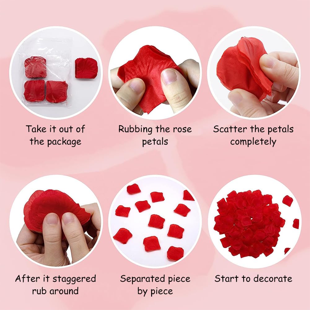 Pétale De Rose,Rouge,pétales Fleurs Séchées Mariage, Artificielle