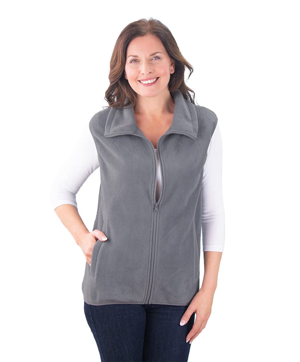 Fashion Friendly Women's Grey Fleece Gilet Medium
