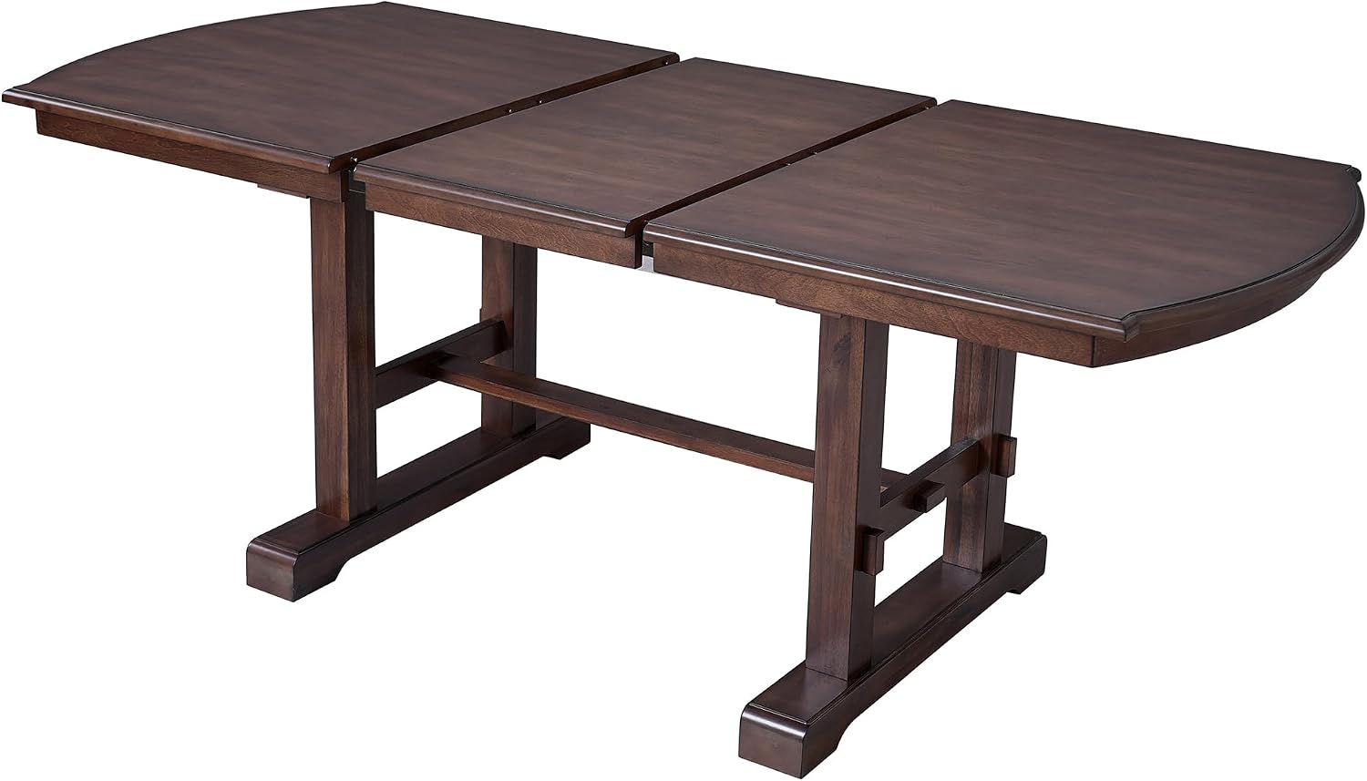 P PURLOVE 60"-78" Extendable Dining Table, Farmhouse Wooden Kitchen Table with Removable Leaf for 4-8 (Cherry)