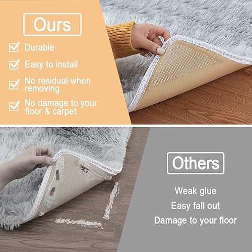 Miniatura 2 de Agarres para alfombras, agarre triangular antideslizante y no se riza, mantiene la alfombra en su lugar y protege el piso, almohadilla de alfombra