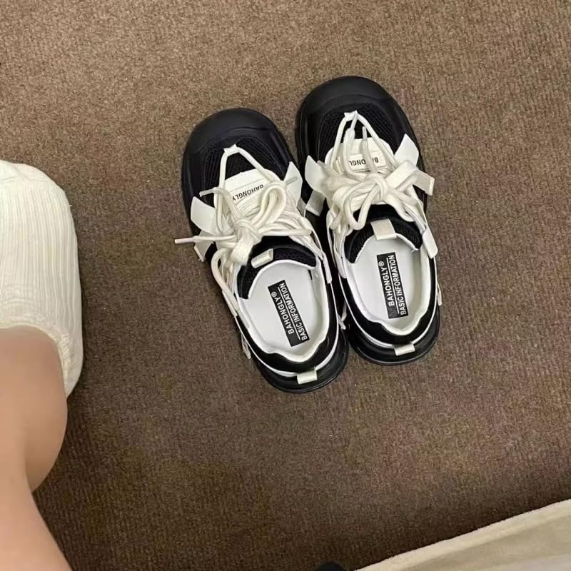 Sneakers for Women Sole Y2K Flat Platform Chunky Style Casual - Emo Non Slip Kawaii Retro Preppy Girls Cute Walking Shoes Tennis & Racquet Sport Lightweight Running Standing All Day Neutral3