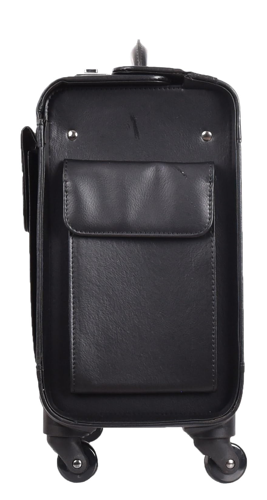 HLG416 - Funda de piel con 4 ruedas, diseño de piloto de aviación, estilo empresarial, color negro, Black, L, Estuche Pilot