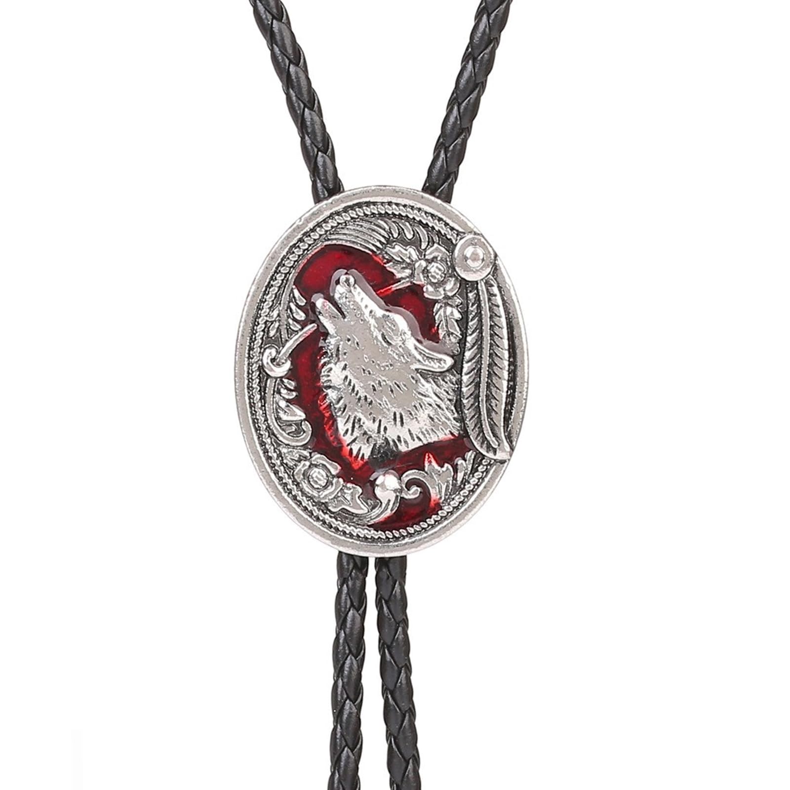 Cravatte da Cowboy, Delicato Ciondolo Metallo for Cravatta da Cowboy Forma di Lupo(A)