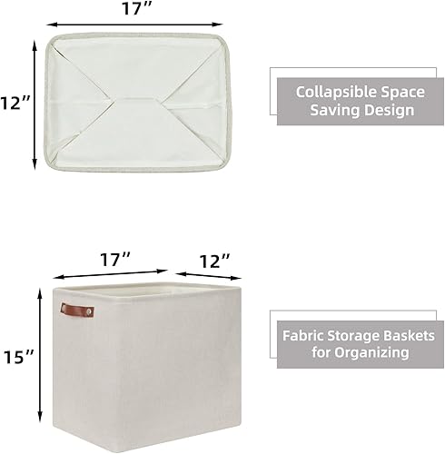 Vista 59 de HNZIGE - Canastas pequeñas de tela para organización (paquete de 6) canastas plegables de almacenamiento para estantes, armarios, lavandería, Asas
