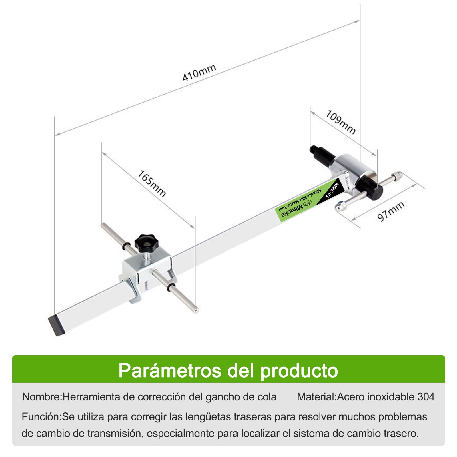 Mimoke Profesional Acero Inoxidable Bicicleta Desviador Percha Alineación Herramienta Calibre Herramienta de alineación precisa para reparación y Mantenimiento de Bicicletas