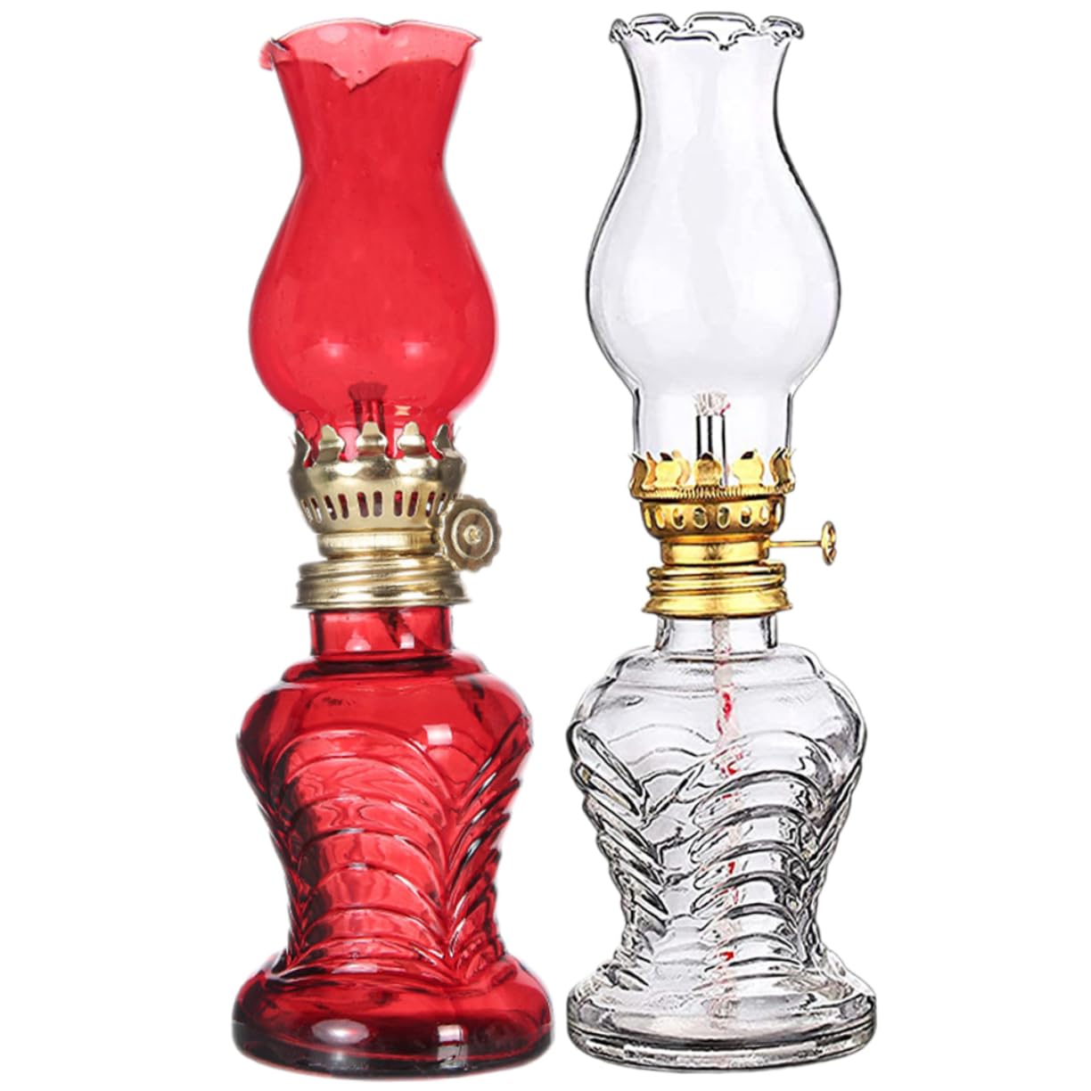 レトロ ガラス オイルランプ 2個セット