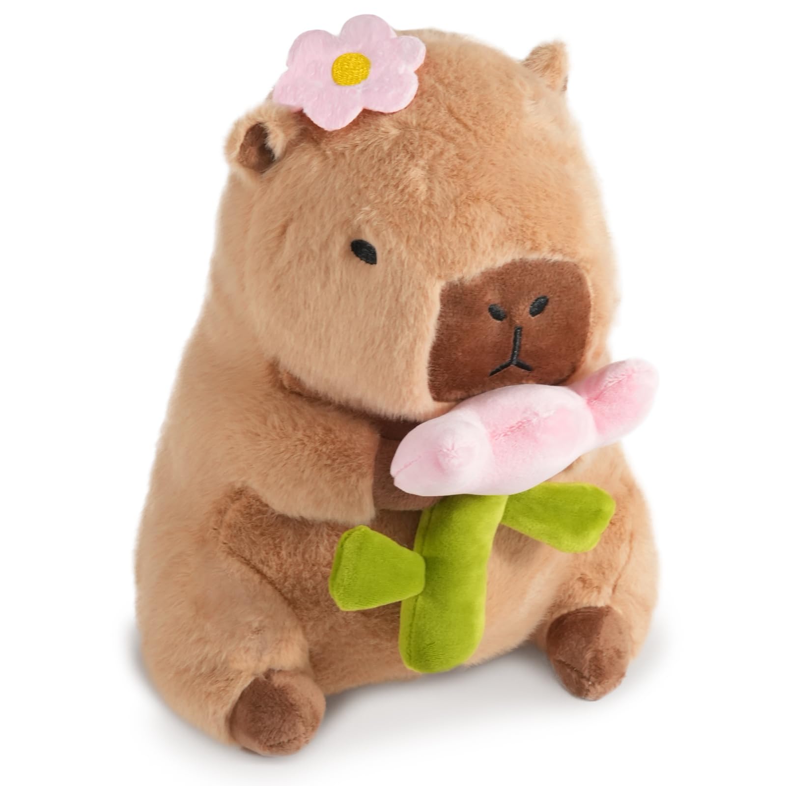 Flower Capybara Plush Cute Capybara Plush Pillow Kawaii Flower Stuffed Aniamls Capybara Plushies Toys Gifts for Kids 11
