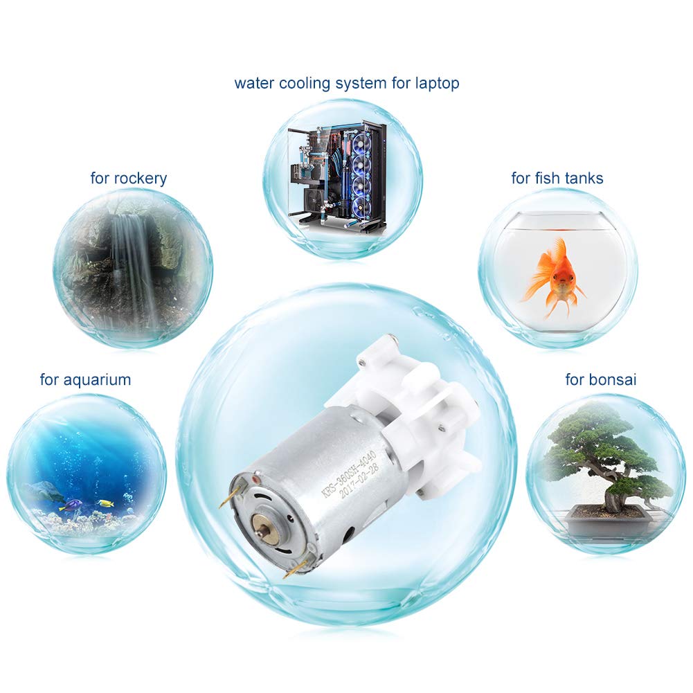 Pompe À Eau Mini Pompe À Engrenages Auto-amorçante 3-12V Avec Moteur RS-360SH Pour Aquarium Électrique Blanche