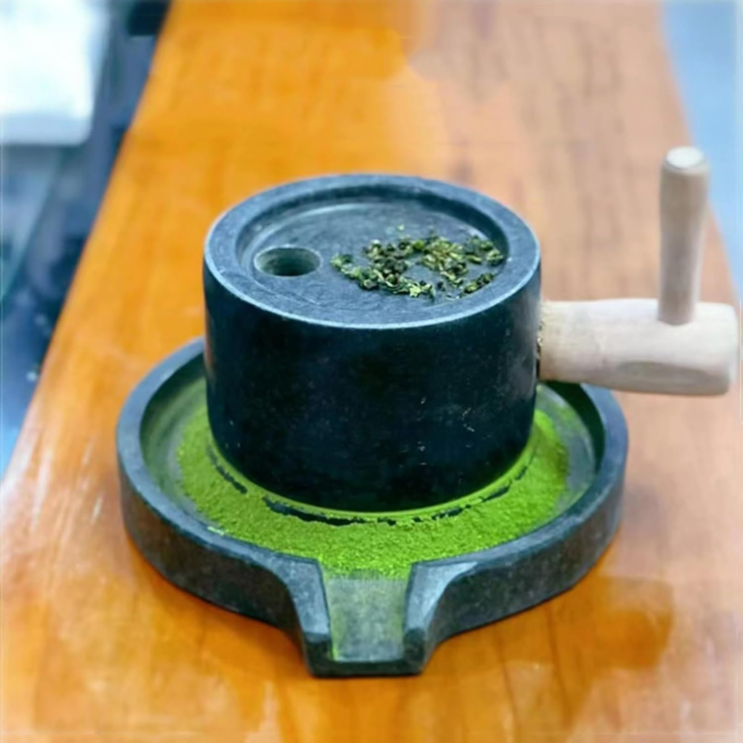 Stone Grain Mill Small Matcha Tea Powder Grinding Machine, Hand Grain Stone Mill for Coffee Bean/Prickly Beets, Bluestone Wheat Barley Rice Grinder, Easy to Use