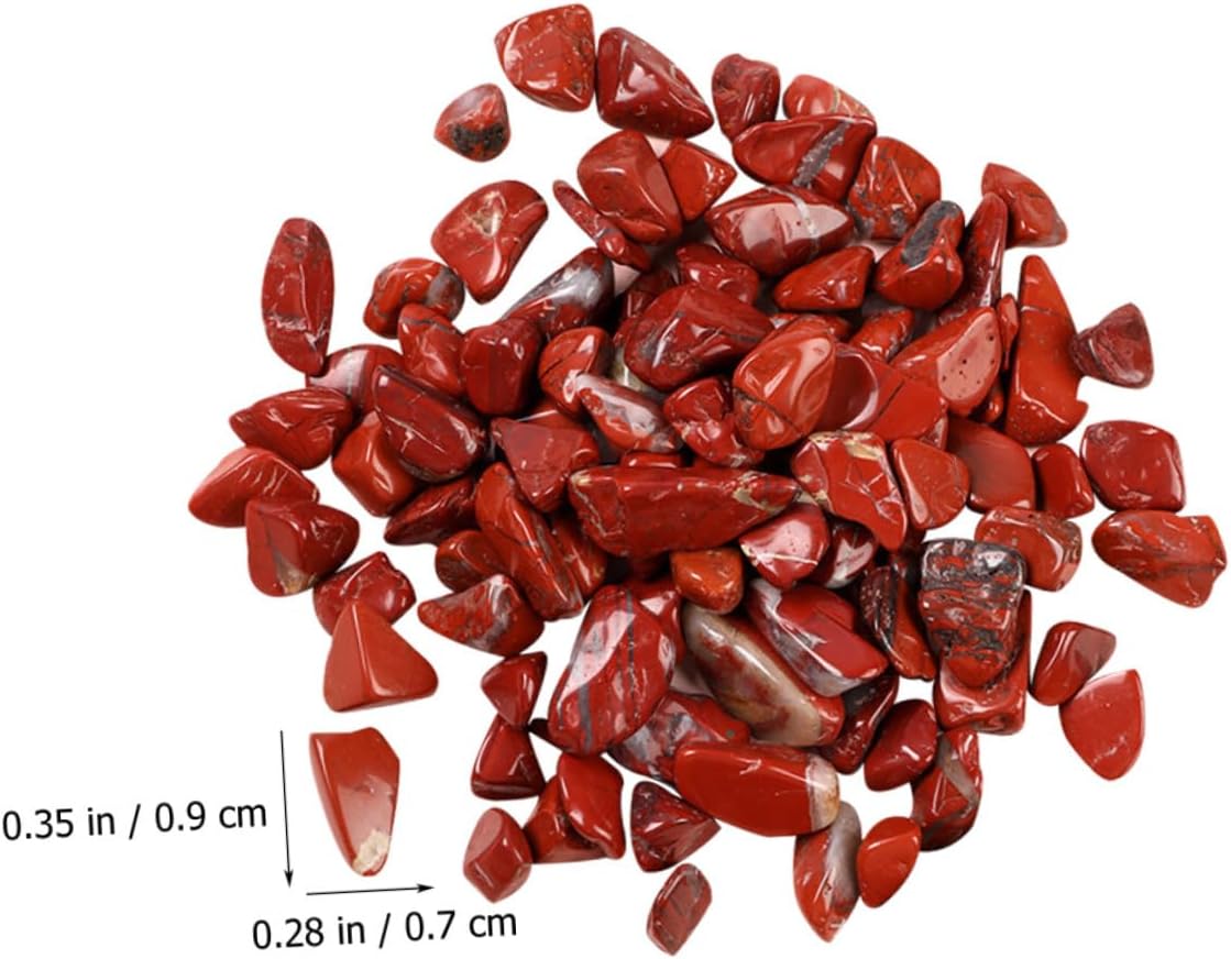 PRETYZOOM Red Jasper Aquarium Gravel 7-9mm Natural Bulk Decorative Rocks 2lb for Fish Tank Landscaping and Terrarium Supplies