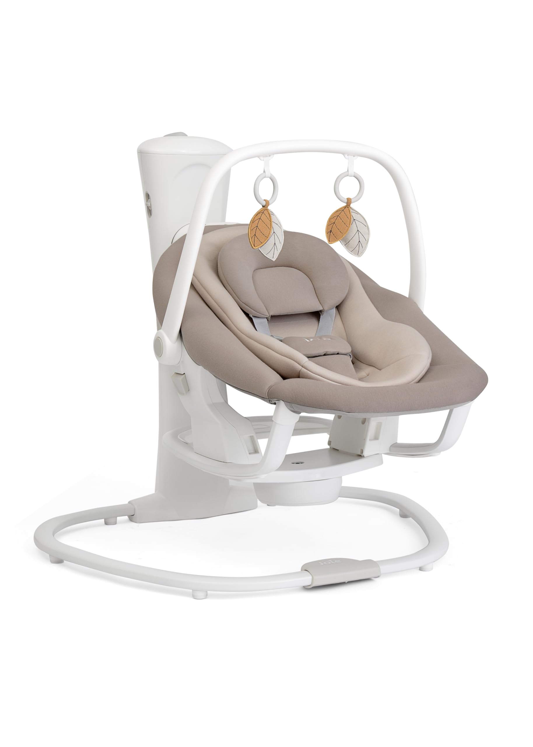 Joie whimsy™ sdraietta a dondolo per neonato – dondolo manuale con seduta rimovibile, oscillazione multidirezionale, barra giochi e maniglia – dalla nascita a 6 mesi (0–9 kg), colore Almond