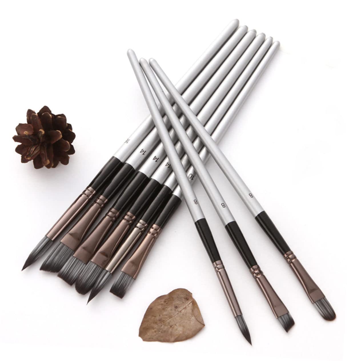 DOITOOL 24 Piezas Pinceles para Dibujo con Pinceles de Nailon para Pintura Acuarela Óleo y Pintura de Estudiante Adecuado y Dibujo de Estudiante