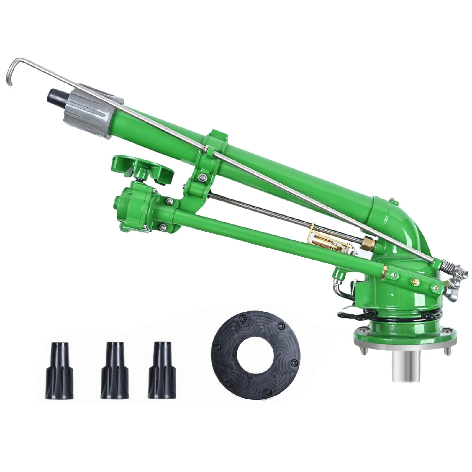 Irrigatore per irrigazione agricola, spruzzo di irrigazione rotante automatico a 360° con connessione a flangia per grandi aree agricole, pascoli e controllo della polvere industriale