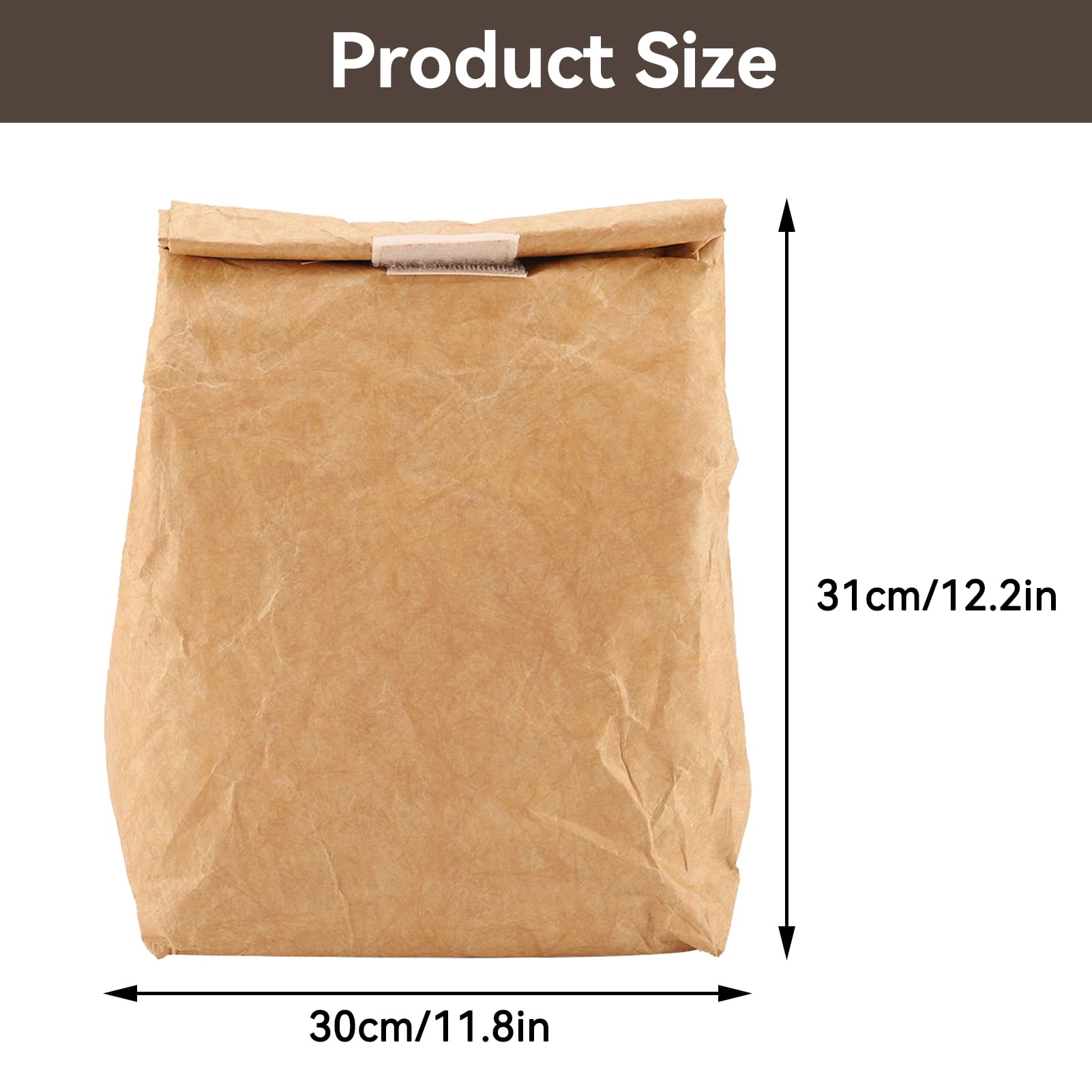 HERCHR Borsa per Il Pranzo,Borsa Termica Riutilizzabile,Lunch Bag,Borse Porta Alimenti,Scatola per Il Pranzo Isolata per Alimenti Borsa per Picnic All'aperto Borsa in Carta Marrone