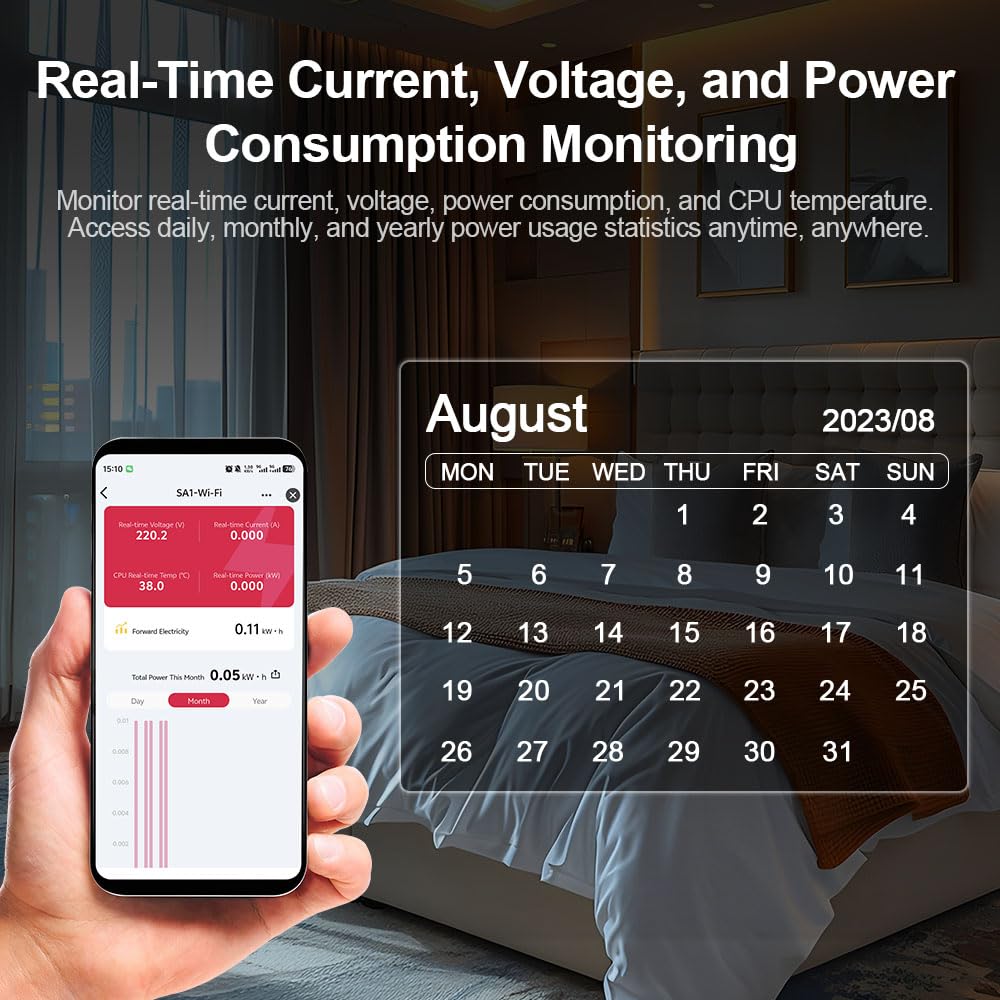 TONGOU WiFi Smart Current Transformer, Support Electricity Monitoring, with CT, Imax 50A, Tuya/Smart Life App - Image 2