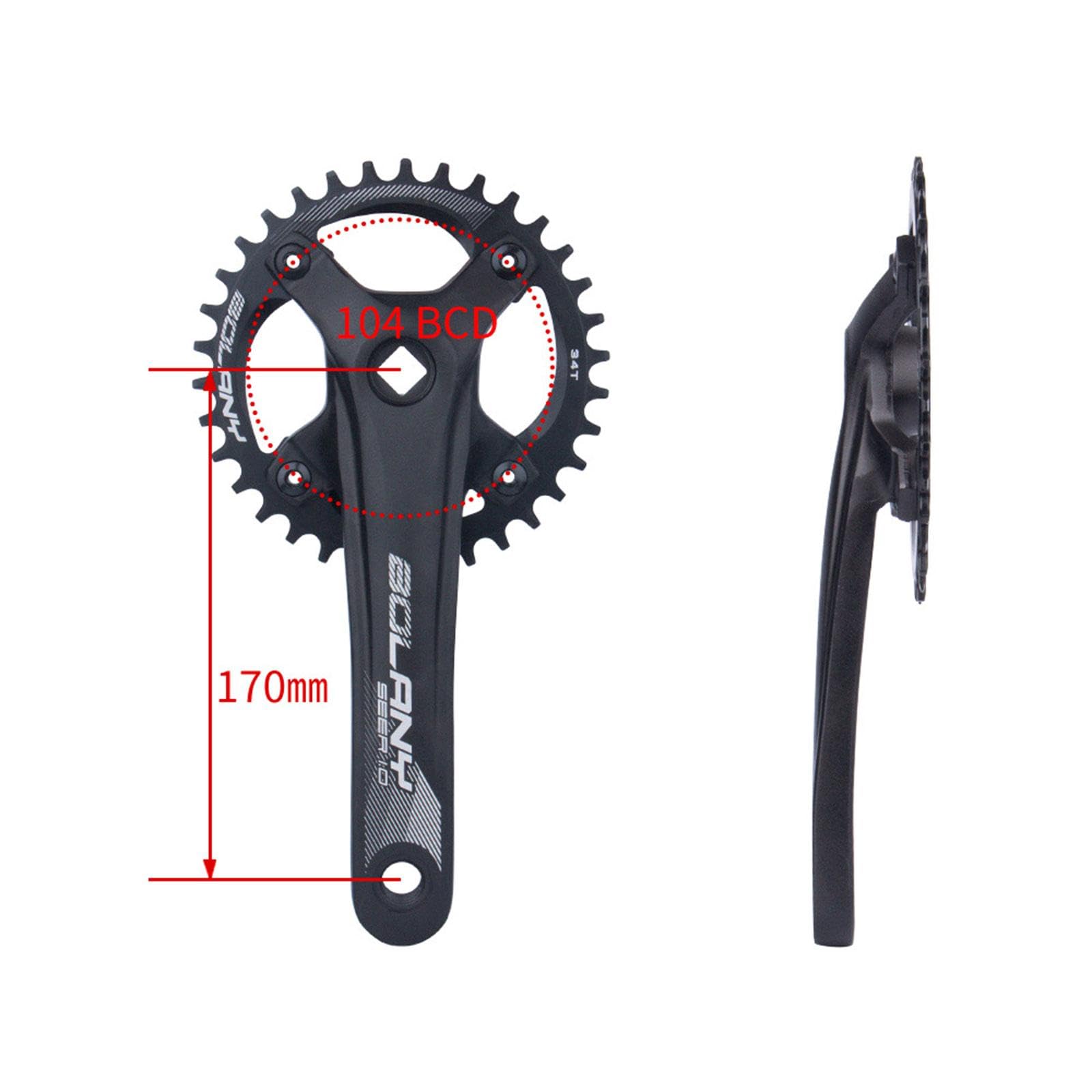 Baoblaze Guarnitura per Mountain Bike, Set di Pedivelle per Bicicletta, con Corona, Guarnitura, 104 BCD, Guarnitura 7-12 velocità, Ricambio per Bicicletta,