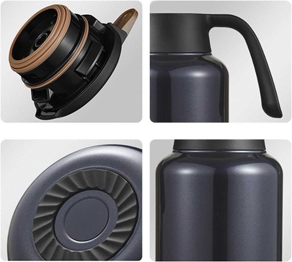 Double Wall Insulated Carafe Thermal Tea Pot for Keeping Hot,Vacuum Insulated Water Bottle|12 Hours Hot，Thermal Tea or Water Dispenser -Thermal Kettle(/Grey,1.6L)