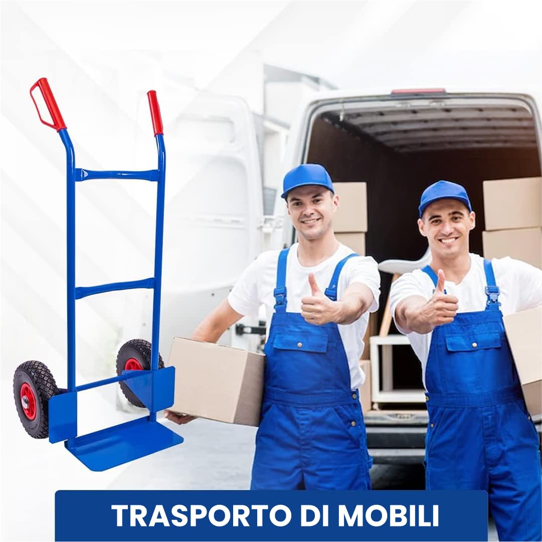 STREND PRO Carrello Porta Pacchi | Capacità di Carico 200 kg, Ruote in PU | Carrello da Trasporto per Casse di Bevande | Telaio in Acciaio Robusto | Carrello a Mano con Maniglie di Sicurezza