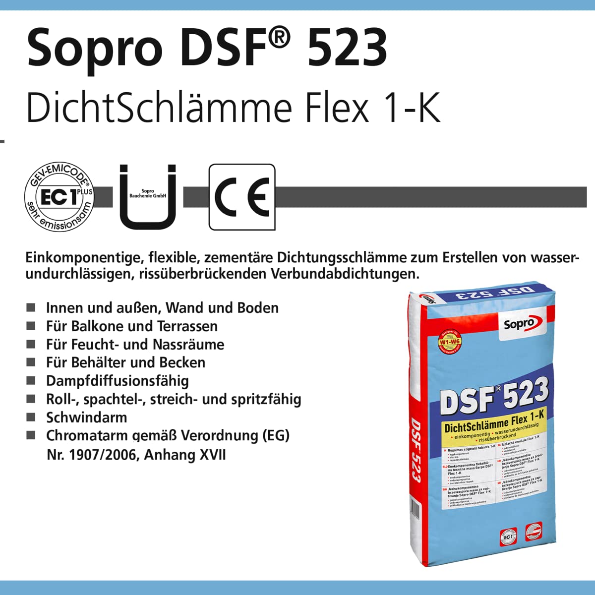 Sopro Dichtschlämme Flex 1- K, 20 Kg