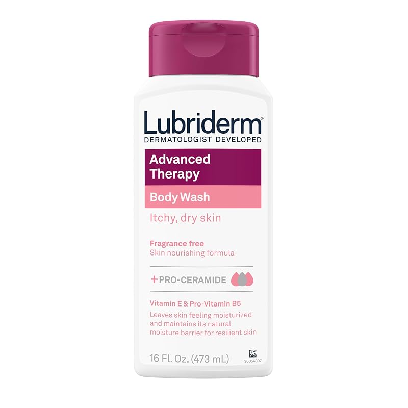 Lubriderm Advanced Therapy sabonete líquido corporal sem fragrância com Vitamina E, 473 mL