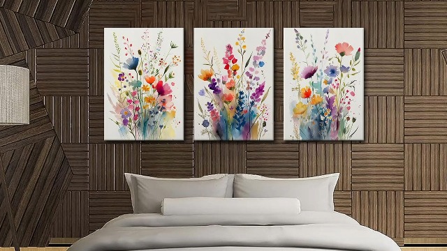 Amazon.com: KISSFOX 3 Piece Canvas Wall Art Wildflowers Wall Decor