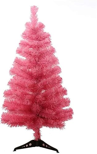 S-SSOY Árboles de Navidad artificiales de 3 pies con base de soporte de patas de PVC, decoración navideña para el hogar y la oficina (rosa)