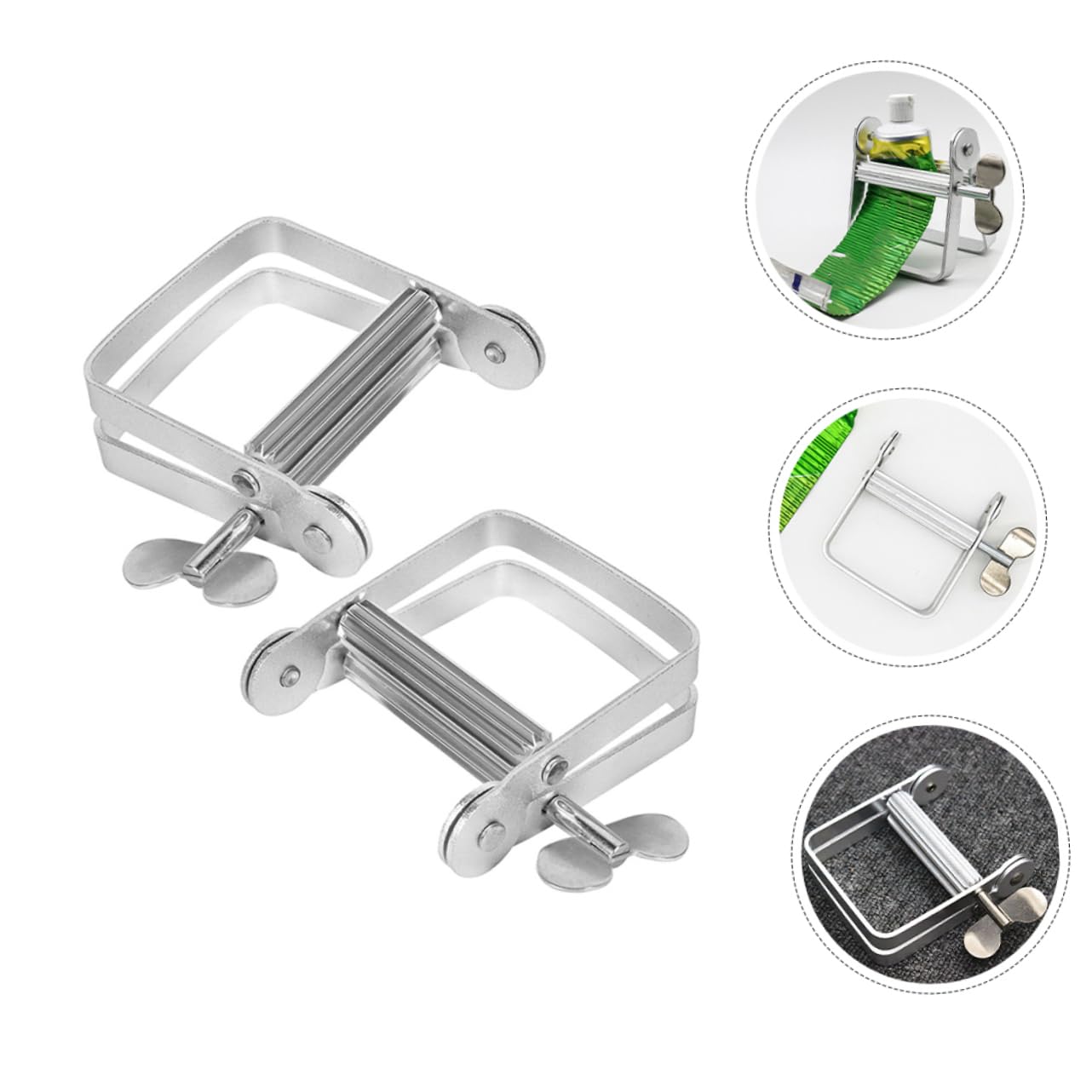 GARVALON 2pcs Toothpaste Dispenser Clip Ins Tools Face Tool Roller Metal Squeezer Manual Toothpaste Squeezing Tool Salon Accessories Toothpaste Tube Hand Cream Iron (Handle) to Rotate