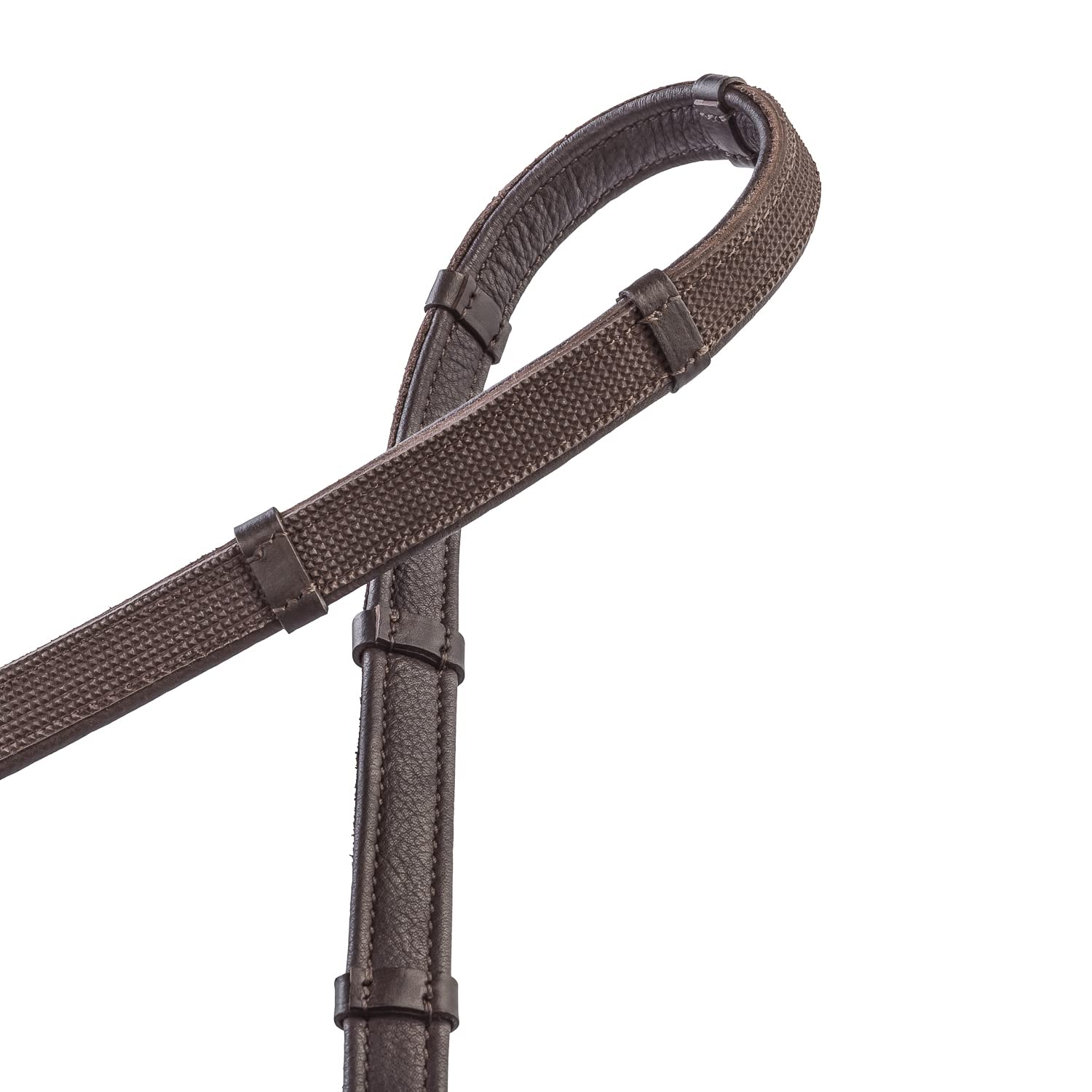 SUNRIDE Redini in Gomma divisibili con Barrette per Cavalli, in Vera Pelle Morbida e Gomma Antiscivolo (Full 280 cm, Marrone)