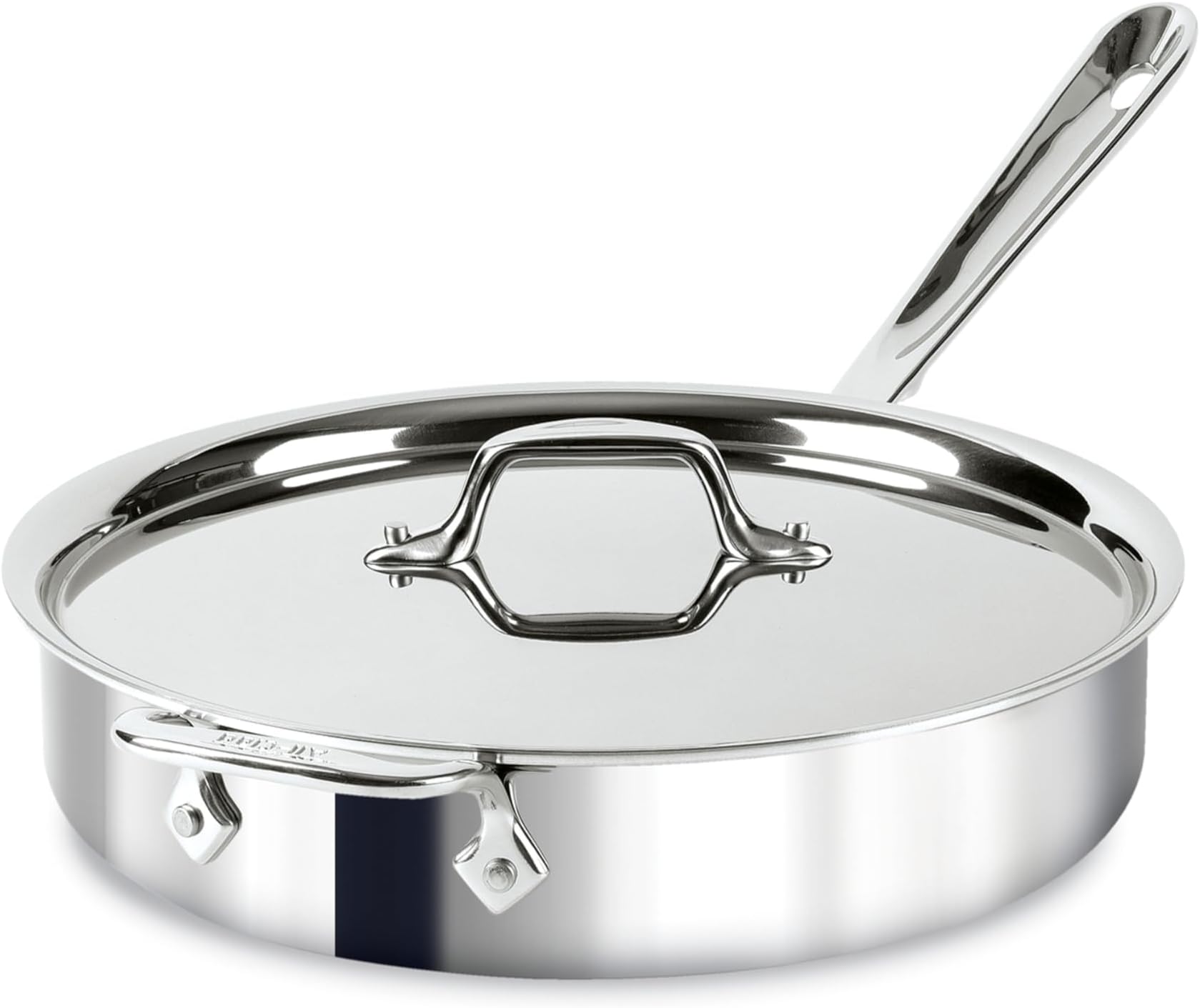 All-Clad D3® Stainless Steel 3 Quart Saute Pan Covered- Made in the USA- The Original Bonded Professional Cookware- Oven Safe & Induction Compatible