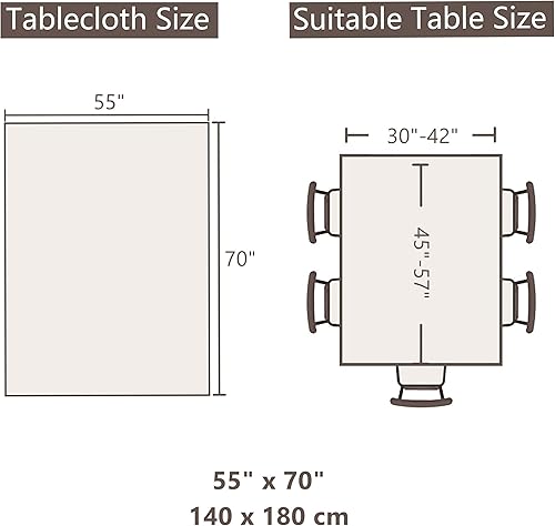 Miniatura 2 de miicoer Mantel rectangular impermeable con diseño moderno y elegante, tela sin arrugas, a prueba de derrames, para decoración de mesa de comedor de