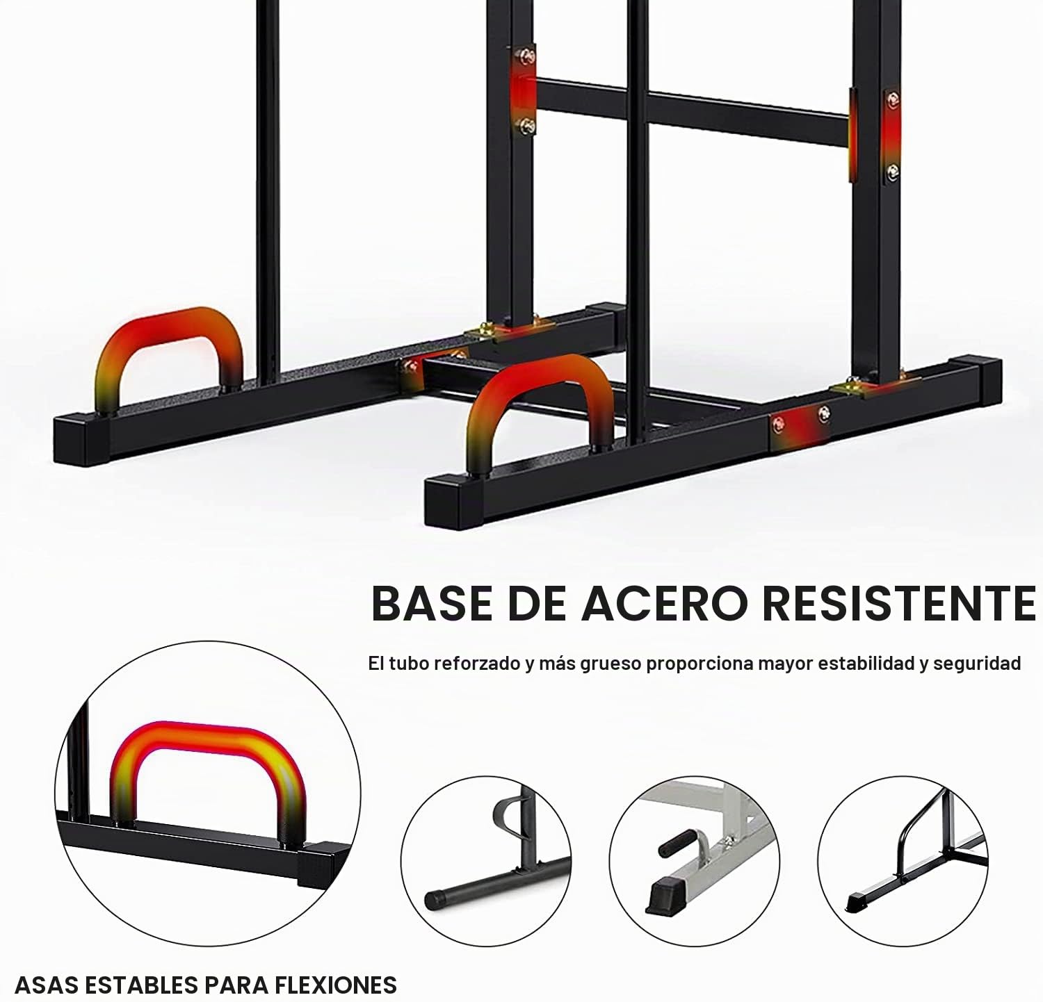 JX FITNESS Estación de musculación, Torre de Entrenamiento Multifuncional, Torre de Gimnasio con Barra de Flexiones y dips