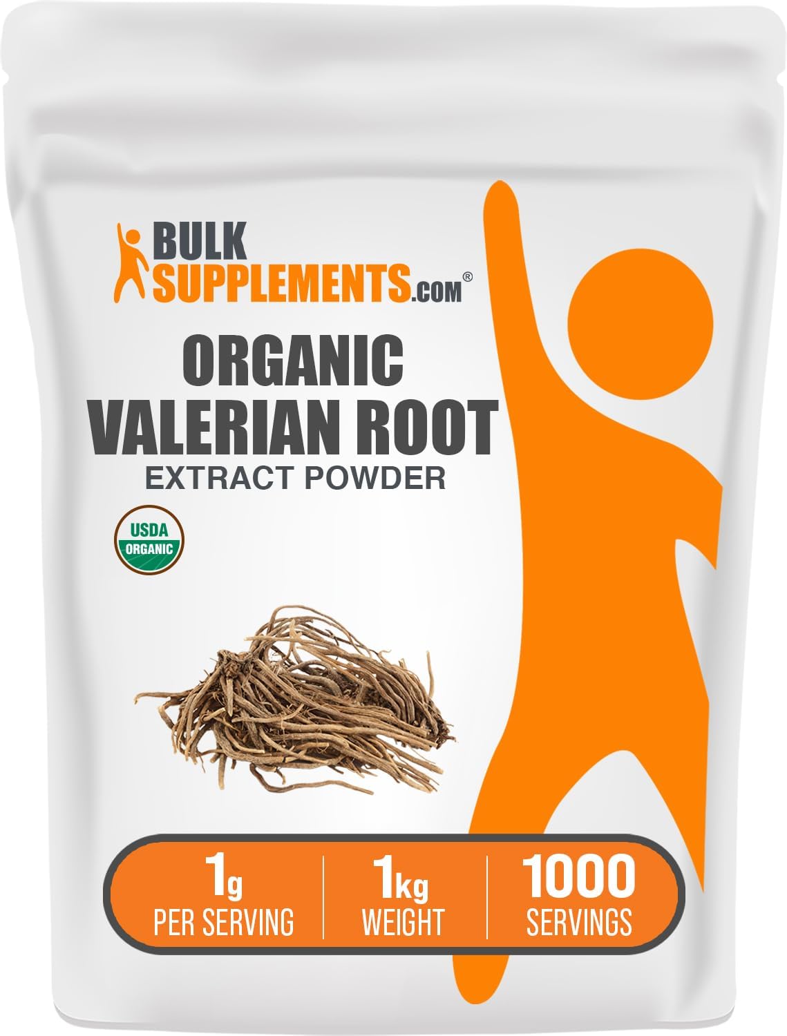 BulkSupplements.com Organic Valerian Extract Powder - Sourced from Valerian Root, Herbal Supplement - Gluten Free, 1g per Serving, 500g (1.1 lbs) (Pack of 1)