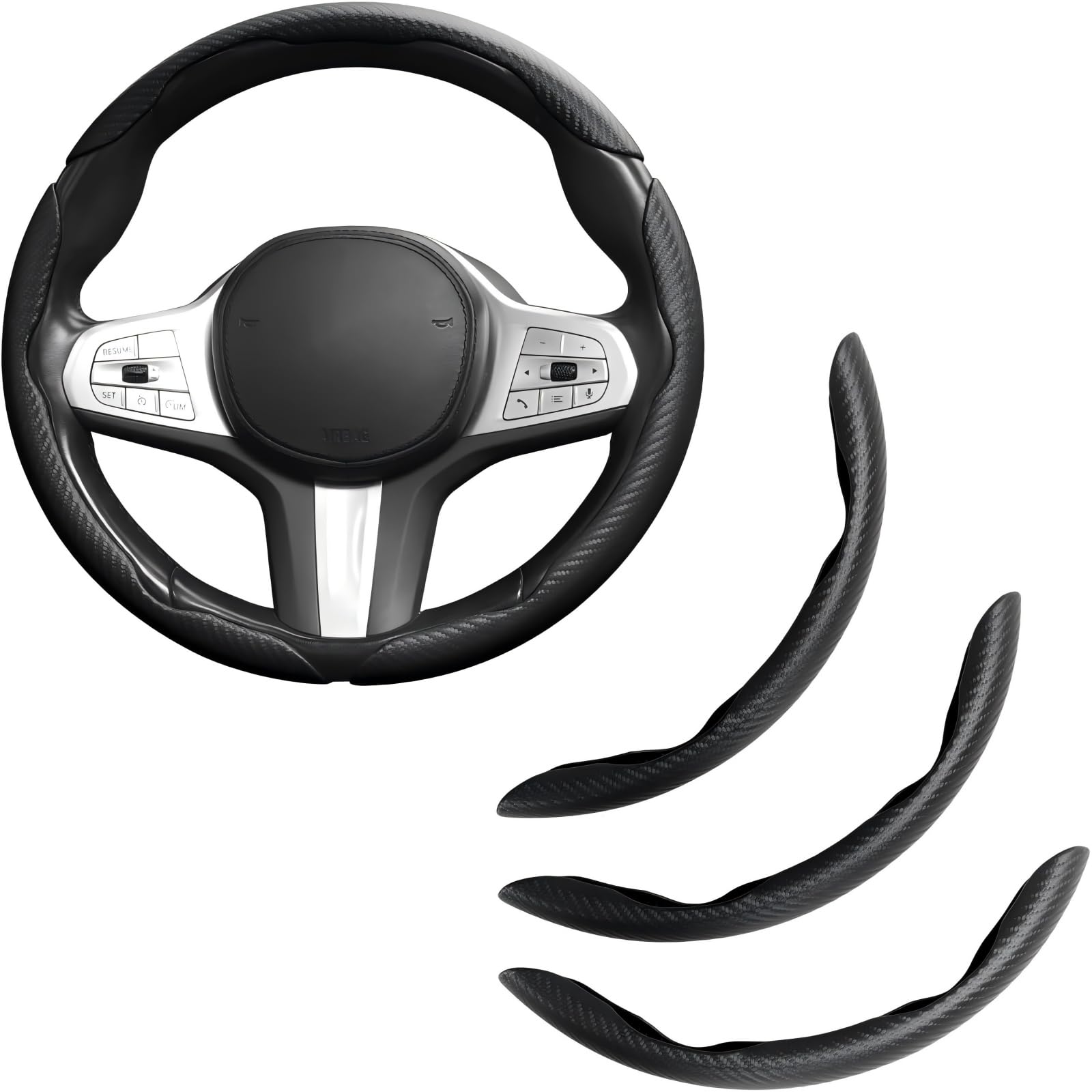 Exctloe Black Steering Wheel Cover For Vw Scirocco Iii 2019-2026