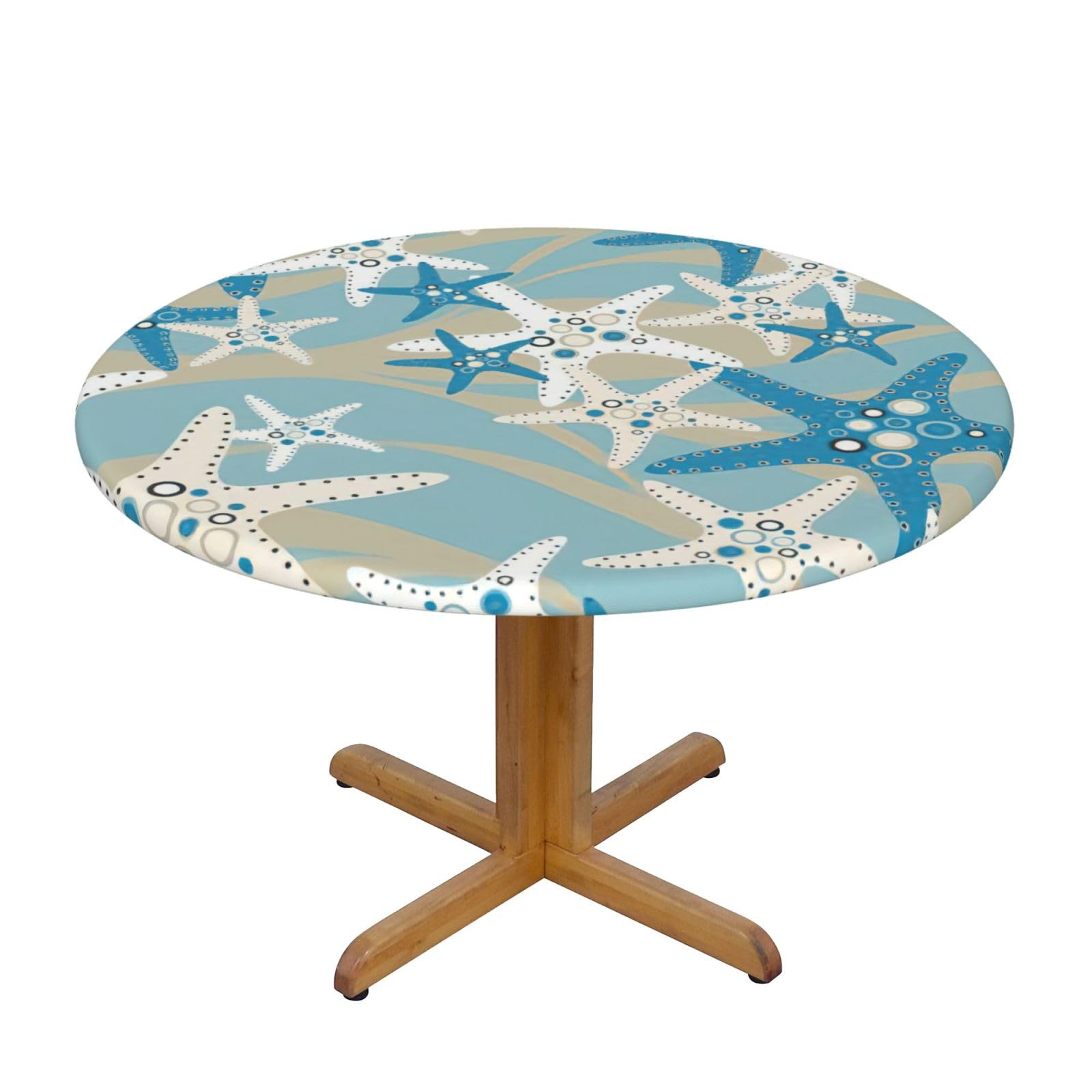 Nappe ronde étoile de mer imperméable pour table 100 à 125 cm