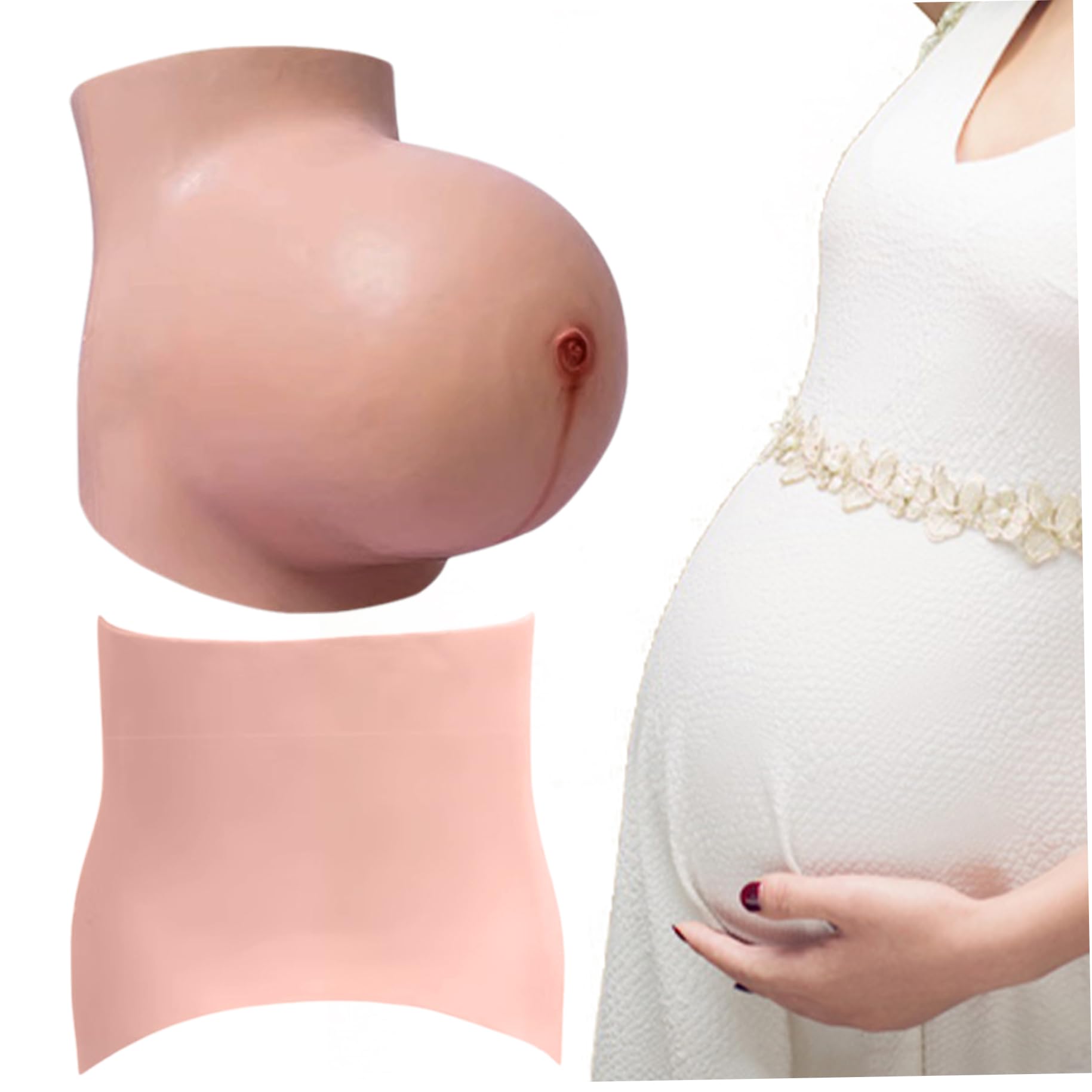 Faux ventre de grossesse en silicone résistant pour simuler un bébé bump 6-8 mois