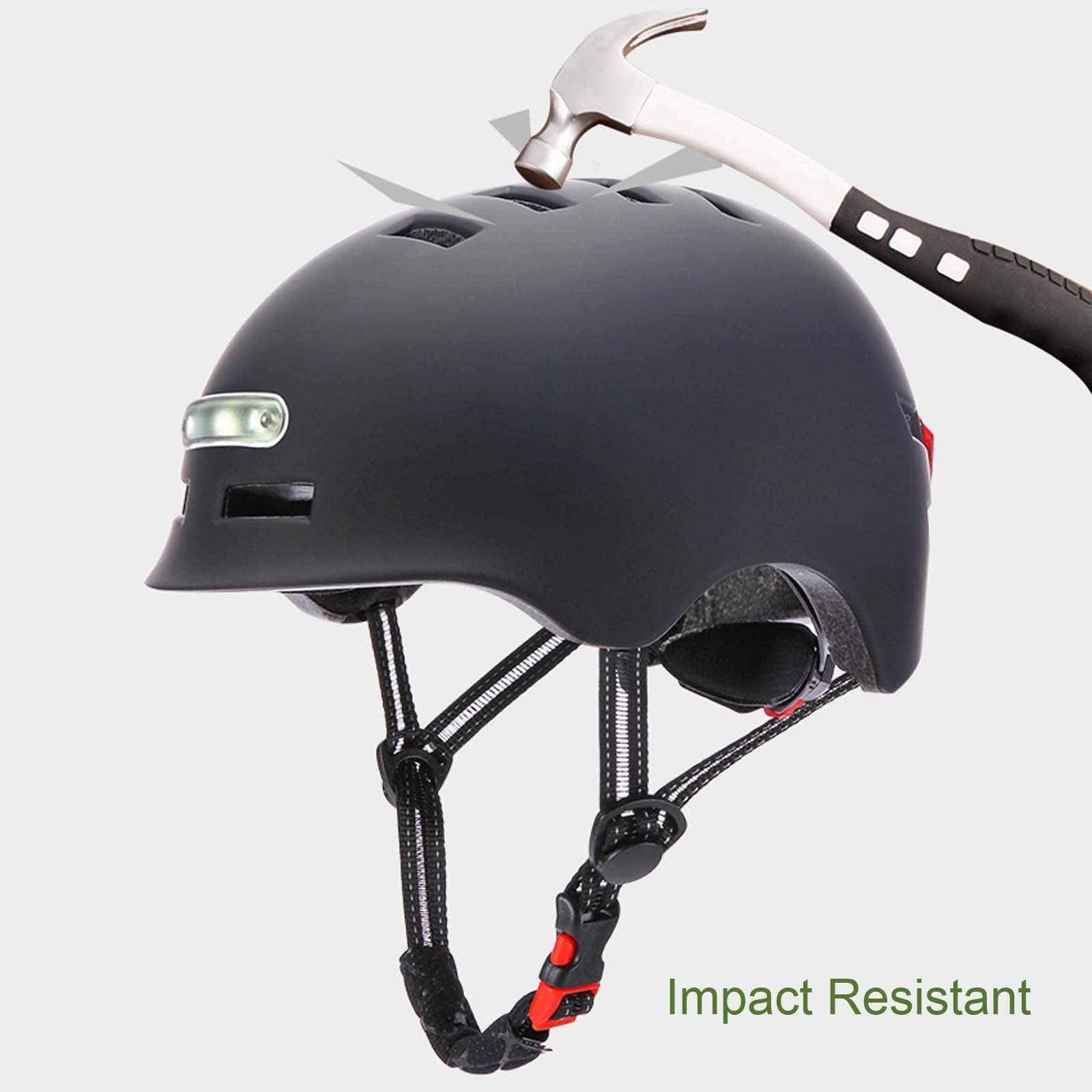 Casco da bici con luce, ricaricabile tramite USB, luce anteriore e posteriore, casco da bicicletta da strada, fodera in EPS ispessito, casco da ciclismo per ciclismo, auto equilibrio, skateboard